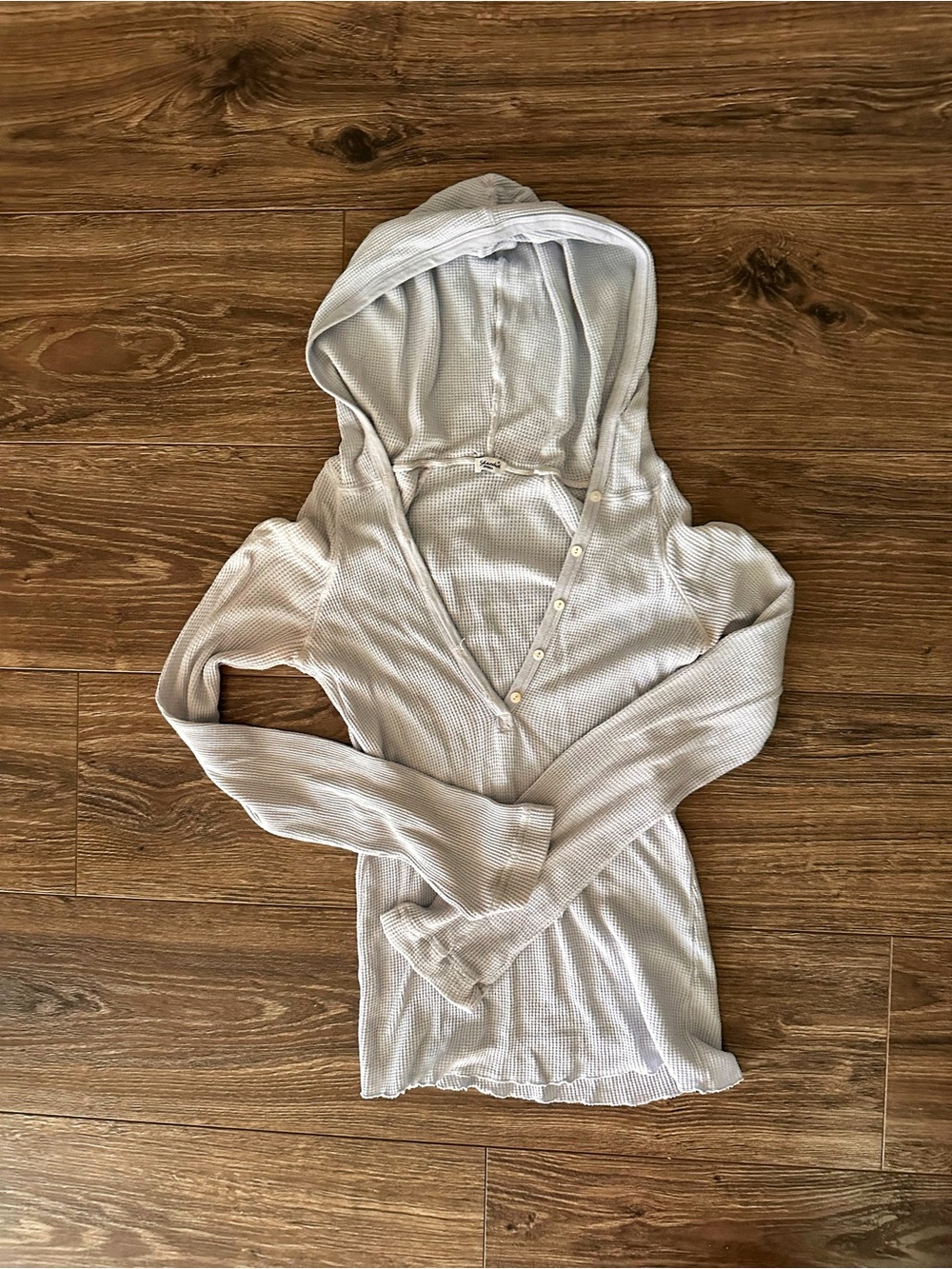 Splendid Light Blue Hooded Cover-Up - Lightweight Rib Knit